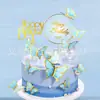 Set Nuevo Transfronterizo de 22 Piezas de Decoraciones de Mariposas para Pastel, Hermosos Inserciones de Mariposas de Papel Moradas y Rosas