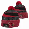 Gorros de Lana de Comercio Exterior al por Mayor con Pompones de Piel, Gorros de Punto de la NFL, Gorros de Moda Cálidos de Otoño e Invierno para Parejas de Hombres y Mujeres