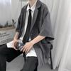 Camisa de manga curta masculina verão nova camisa solta estilo Hong Kong