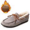 Zapatos de invierno de estilo coreano para mujer, con forro polar, planos, de color liso, botas de nieve informales Mao Mao, con acolchado de algodón.