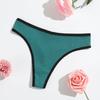 Nueva Tanga de Hilo de Algodón para Mujer Color Sólido Cintura Baja Transpirable para el Vientre Doble Capa Ropa Interior para Niñas Suministro Directo de Fábrica