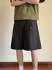 Shorts patchwork de corte diagonal estilo americano, calças esportivas de seda gelada de secagem rápida, shorts casuais largos de perna larga masculinos de verão