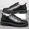 Mocasines para Hombre de Otoño, Retro Británico Piel Genuina Talla Grande Punta Ancha Zapatos Casuales, Zapatos de Cuero para Hombre con Dedo Gordo Pie Ancho para Ir al Trabajo