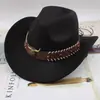 Chapéu Top Étnico Chapéu de Cowboy Ocidental Xizang Xizang Chapéu de Performance Chapéu de Lã Chapéu de Lã Retrô Centro-Europeu e Americano