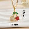 Collar de Piña de Fruta Sencillo y a la Moda Transfronterizo de Aliexpress para Mujer, Diseño de Nicho, Colgante de Cereza Incrustado con Zirconio, Cadena para Clavícula