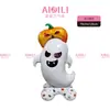 As novas decorações de festa com balões de Halloween de Yiwu apresentam designs exclusivos com tema de terror, incluindo pilhas de caveiras, lápides de abóbora e balões de folha de alumínio.