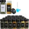 Venta al por mayor transfronteriza Juego de tapa negra de plástico de 4 oz Frasco de vidrio para condimentos de cocina casera Pimienta Comino Botella para condimentos