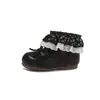 Botas de Couro Estilo Chanel para Meninas 2026 Inverno Novo Preto Estilosas Versão Coreana Com Pelúcia Macia Solado Botas Curtas Botas de Algodão de Duas Camadas