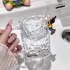 Fábrica de Vasos para Enjuague Bucal Venta al por Mayor Patrón de Glaciar Vaso Transparente para Dientes Vaso de Agua Corrugado Estudiante Pareja Lujo Ligero Sencillo Vaso para Lavarse