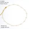 Collar de Acero Inoxidable Transfronterizo con Cuentas de Cristal y Cristal Dulce Turquesa Piedra Natural Personalizado Cadena Clavicular de Alta Gama