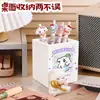 Porta-canetas de Cachorro da Sorte Trevo de Quatro Folhas Estilo Ins, Caixa de Papelaria de Grande Capacidade para Mesa de Estudante, Armazenamento de Dormitório com Alta Estética