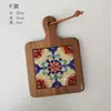 Porta-Prato de Madeira de Acácia Estilo Japonês Anti-queimadura Base Isolante para Panela Quente Mesa de Jantar de Madeira Maciça Porta-Prato de Tigela Retro Alta Temperatura Retro