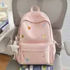 Mochila de Trébol de Cuatro Hojas de Color Dulce Blanco Cremoso, Mochila Escolar Estética de Alto Valor para Niñas de Primaria, Bolso Ligero de Doble Hombro