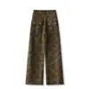 Elegantes jeans de pierna ancha jacquard para mujer, nueva colección primavera/otoño 2026, popular estilo de otoño, pantalones largos de corte recto ajustado