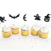 Halloween Cartel Negro Cartel para Pastel Postre de Fruta Tarjeta de Decoración Fiesta de Halloween Escritorio de Fiesta 15