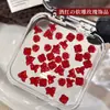 Nuevos Accesorios para Uñas con Diseño de Rosa Suave ins Transparente Rojo Vino Triángulo Rosa DIY Uña Portátil Decoración Flor de Goma Suave de Resina