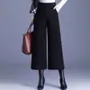 Pantalones Anchos Gruesos Cálidos de Moda para Mujer, Nuevo Estilo Otoño 2026, Cintura Alta Elástica, Adelgazantes, Holgados, Casuales para el Trabajo, Modernos
