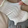 Calcetines de Malla Hueca de Color Sólido Estilo Coreano de Moda, Calcetines Finos Simples de Encaje con Volantes para Niña, Primavera y Verano