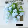 Buquê de Flores Artificiais Nome-Sem-Esquecer de 3 Hastes para Arranjo de Cena, Exibição Decorativa, Arte Floral, Paisagismo de Alto Padrão, Flor Artificial Lilás