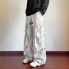 Pantalones de chándal de trabajo resistentes estilo americano tie-dye para hombres y mujeres, pantalones deportivos casuales rectos de corte holgado de moda para primavera y otoño