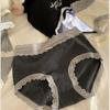 Ropa Interior Francesa para Mujer y Niña, Bragas Antibacterianas, Color Puro Deseo, Encaje, Tiro Extendido, 10A, Otoño e Invierno, Combinación de Colores