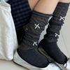 Ioulor Bow Ins Calcetines plisados de burbuja de felpa Verano Delgados Transpirables Sexys Media pantorrilla Dulces Calcetines de pantorrilla