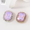 Moca Rectangular Octagonal Pedrería Cosida a Mano Borde de Mahjong Pedrería de Garras Botones de Cristal Ropa DIY Vestido de Boda Accesorios Hechos a Mano