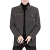 2025 Nuevo Traje de Invierno con Cuello Alto para Hombre Chaqueta Exterior Corta de Lana Chaqueta de Lana Popular Casual para Hombre