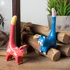 Set Creativo Lindo Nórdico de Seis Adornos de Animales Gatos para Decoración de Escritorio de Sala de Estar en Casa Artesanías Pintadas a Mano