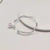 Nuevo Pulsera de Plata Brillante Abierta Irregular con Curvatura, Pulsera de Cobre Blanco con Cascabel Ondulado, Simple y de Moda