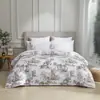 Juego de sábanas con estampado floral digital de tres piezas para comercio exterior transfronterizo, estilo europeo y americano, juego de ropa de cama cepillada