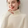Suéter Clássico de Cashmere com Gola Alta, Manga Raglã Espessa de Três Fios, Cinco Agulhas, Quente para o Inverno, Macio, Versátil, Confortável, Camada Base