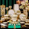 Juego de vajilla de porcelana de hueso de alta calidad Jingdezhen para el hogar, regalos, venta al por mayor, estilo europeo, cerámica, comercio exterior, combinación de cuenco, plato y cuchara