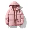 Casaco de algodão grosso de inverno para homens, jaqueta de algodão de corte solto, casaco moderno com gola alta, jaqueta puffer para casais, blusa versátil de cor sólida, casaco de algodão