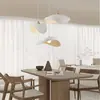 Lámpara de Araña de Diseñador Nórdico para Restaurante, Tres Cabezales, Estilo Crema, Lámpara para Sala de Estar, Lámpara para Mesa de Comedor