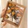 Marco de fotos de flores secas personalizado, hecho a mano, para preservar rosas eternas, caja de presentación hueca de doble cara, regalo de mesa