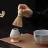 Tigela de Matcha Pétala Cerâmica Torneada em Forno Suporte para Batedor de Chá Conjunto Criativo de Sorvete e Chá Acessórios Ferramentas de Chá da Dinastia Song Suporte para Pincel de Chá
