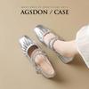 Zapatos de Salón Augu Shiden Plateados para Mujer 2026 Nuevas Sandalias de Tacón Grueso Retro de Verano Zapatos Mary Jane de Tacón Medio Estilo Francés para Mujer