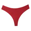 Tanga de moda transfronteiriça personalizada de fábrica, roupa íntima fina canelada de cor sólida, cueca esportiva respirável, cintura baixa plus size