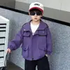 Jaqueta de Outono para Meninos 2026 Novo Estilo Coreano Jaqueta Corta-vento com Capuz para Meninos Roupas de Trabalho de Primavera e Outono para Crianças