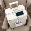 Maleta Carrito Multifuncional con Portavasos, Gancho, Puerto de Carga, Equipaje para Estudiantes Universitarios, Caja de Regalo, Maleta de Viaje con Marco de Aluminio