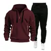 Traje de Sudadera Deportiva Otoño e Invierno Transfronterizo 2024 para Hombre con Cremallera Sudaderas Ropa Deportiva Traje Suéter Suéter Conjunto de Dos Piezas
