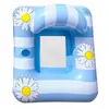 Cama Inflable Flotante de Sirena de Ensueño con Dosel para Adultos y Niños, Flotador Inflable para Agua con Respaldo, Sillón Lounge para Piscina al Aire Libre