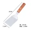 Conjunto de Espátulas de Aço Inoxidável com Cabo de Madeira Estilo Japonês para Cozinha Doméstica, Fritura e Ferramentas de Cozinha, Espátula para Cozinhar Bife na Chapa de Ferro