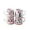 *Edición Limitada de Navidad 0343* 8.5*9.5cm 450ml Taza Cónica de Cerámica Taza de Café Serigrafiada Taza de Agua en Relieve