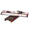 Soporte de Regla de Mahjong Transparente Naranja de Acrílico Personalizado para Viaje Lucite de 20 pulgadas con Patrón Ondulado Empujador Magnético Estilo Americano