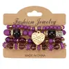Pulsera de Cristal con Abalorios Estilo Oceánico Transfronterizo Bohemio Original Color Caramelo Colgante de Corazón para Mujer