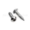 Tornillo autorroscante de acero inoxidable 304, cabeza plana redonda, ranura de flor de ciruelo, con aguja, GB7380, antirrobo, punta afilada, rosca gruesa