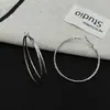 Pendientes de Aro Exagerados de Moda para Mujer, Lujo Ligero, Sentido de Alta Gama, Adecuados para Rostro Ancho, Pendientes de Aro, Pieza de Doble Capa Elegante, Pendientes de Aro