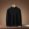 Suéter de Cachemira Nuevo Otoño/Invierno 2026 para Hombre Bai Cai Rong, Tejido de Manga Larga de Cuello Medio, Camisa Polo Casual de Negocios